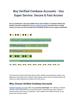 How To Buy Verified Coinbase Accounts A Step By Step Guide