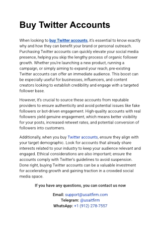 Buy Twitter Accounts
