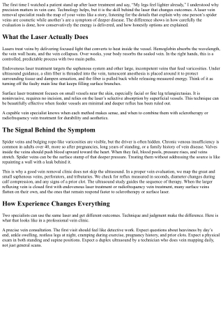 Laser Vein Removal Specialist: Expertise That Shows