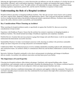 Choosing the Right Hospital Architect: Tips from PF&A Design Experts