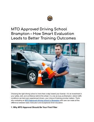 MTO Approved Driving School Brampton – How Smart Evaluation Leads to Better Training Outcomes (1)