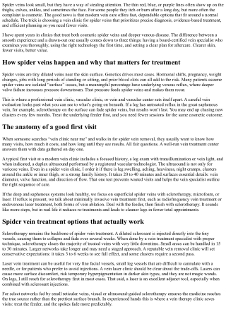 Vein Clinic for Spider Veins: Clearer Skin in Fewer Visits