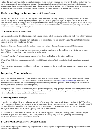 Road Trip Ready: Preparing Your Vehicle's Windows Before Hitting the Road