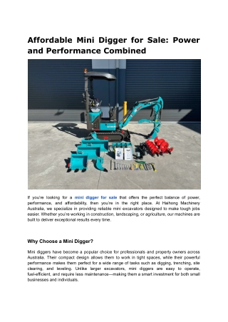 mini digger for sale