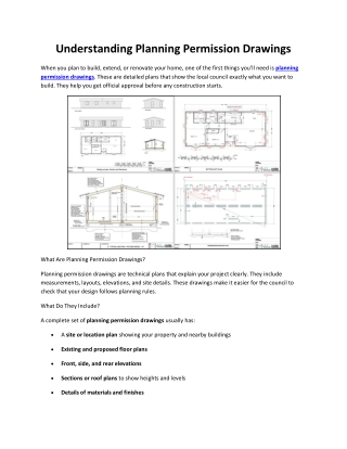 Understanding Planning Permission Drawings