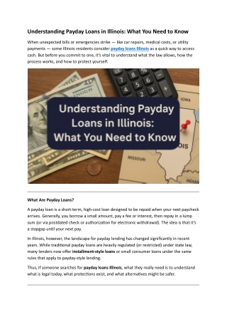 Understanding Payday Loans in Illinois: What You Need to Know