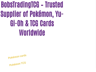 BobsTradingTCG – Trusted Supplier of Pokémon, Yu-Gi-Oh & TCG Cards Worldwide