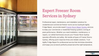 Expert Freezer Room Services in Sydney