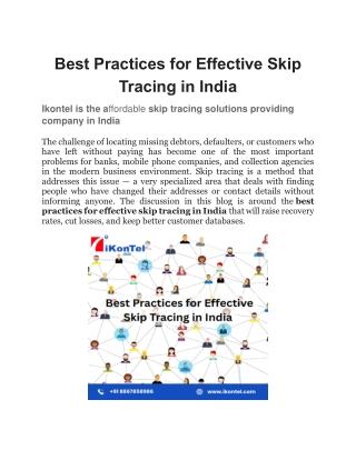Best Practices for Effective Skip Tracing in India