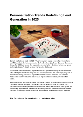 Personalization Trends Redefining Lead Generation in 2025
