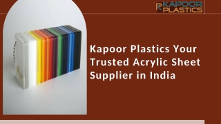 Kapoor Plastics – Trusted Acrylic Sheet Supplier in India