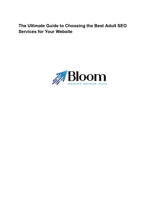 The Ultimate Guide to Choosing the Best Adult SEO Services for Your Website