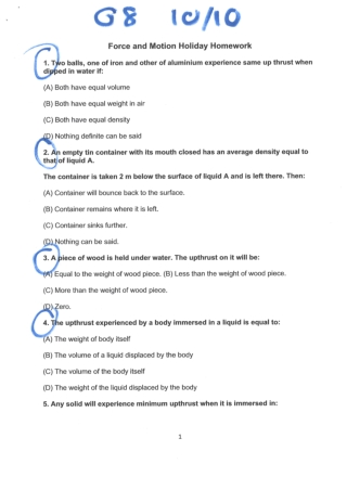 G8 Buoyancy Qu Hw 10:10:25