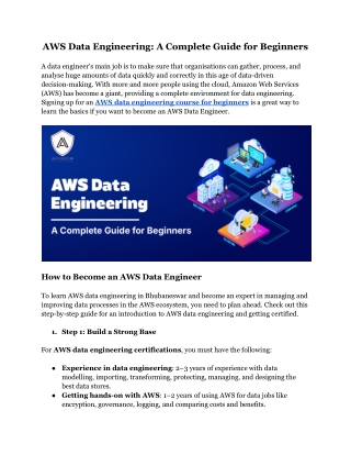 AWS Data Engineering: A Complete Guide for Beginners