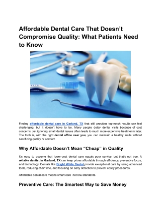 Affordable Dental Care That Doesn’t Compromise Quality_ What Patients Need to Know