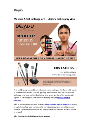 Makeup Artist in Bangalore