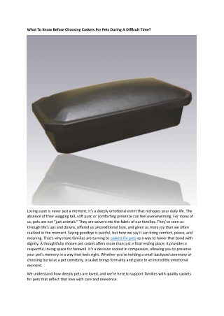 Caskets For Pets