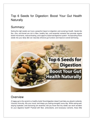 Top 6 Seeds for Digestion_ Boost Your Gut Health Naturally