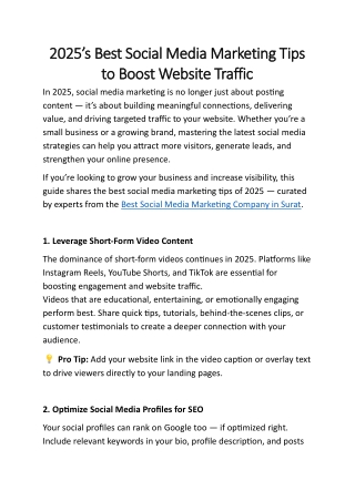 2025’s Best Social Media Marketing Tips to Boost Website Traffic | Best Social M