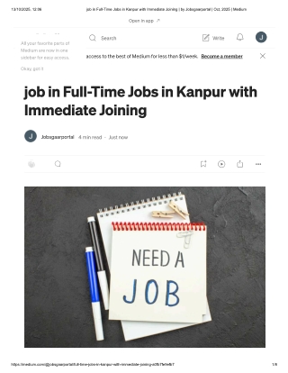 Job in Full-Time Jobs in Kanpur with Immediate Joining