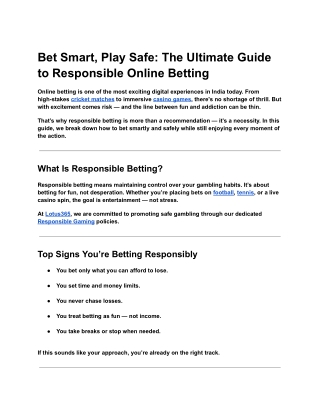 Live Betting Guide: Win Smarter with Lotus365