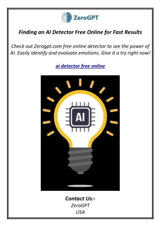 Finding an AI Detector Free Online for Fast Results