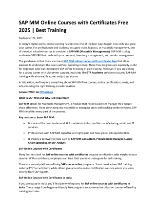 S/4HANA Sourcing & Procurement Certification Training Course