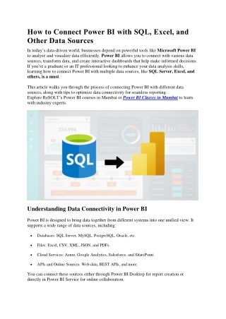 How to Connect Power BI with SQL - ReSolt