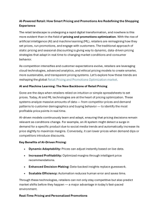 Intelligent Retail Pricing & Promotion Optimization