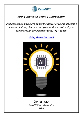 String Character Count | Zerogpt.com