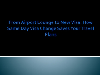 From Airport Lounge to New Visa How Same Day Visa Change Saves Your Travel Plans