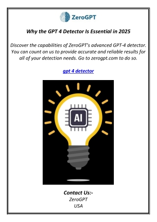 Why the GPT 4 Detector Is Essential in 2025