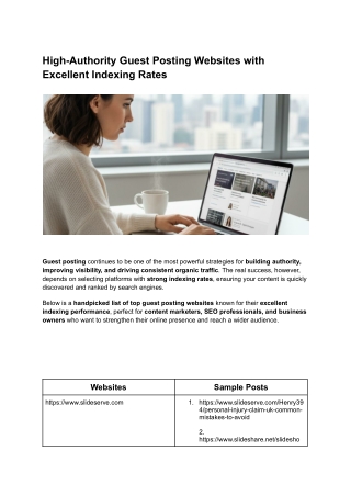 Guest Posting Websites with Strong Indexing Performance
