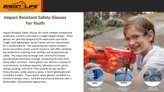Impact Resistant Safety Glasses for Youth