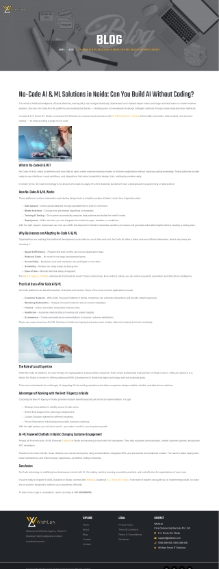 No-Code AI & ML Solutions in Noida: Can You Build AI Without Coding?