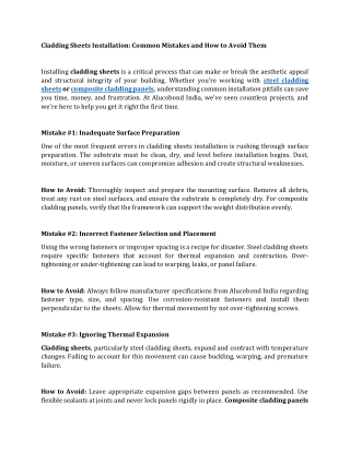 Cladding Sheets Installation Common Mistakes and How to Avoid Them
