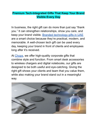 Premium Tech-Integrated Gifts That Keep Your Brand Visible Every Day