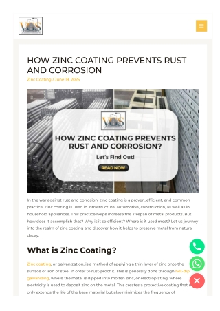 Zinc Coating for Corrosion Resistance How It Works and Why It Matters