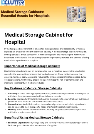 Medical Storage Cabinet for Hospital
