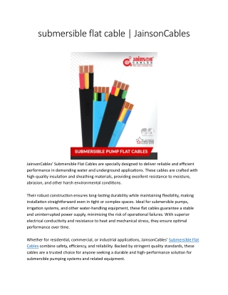 submersible flat cable by JainsonCables