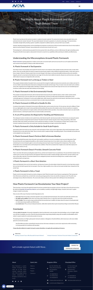 Top Myths About Plastic Formwork and the Truth Behind Them