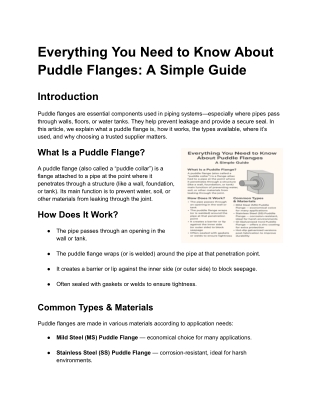 Everything You Need to Know About Puddle Flanges_ A Simple Guide