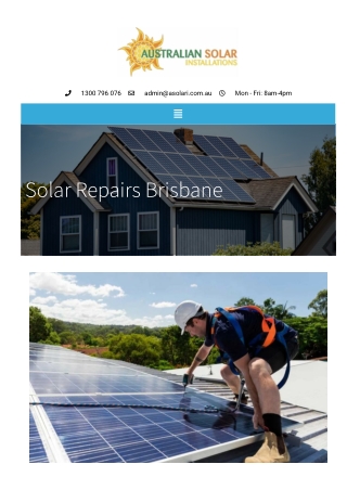 Solar Repairs Brisbane