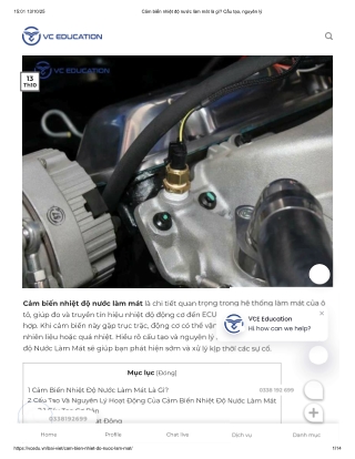 Cảm biến nhiệt độ nước làm mát là gì? Cấu tạo, nguyên lý