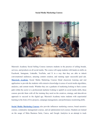 Social Media Marketing Courses | Marctech Academy