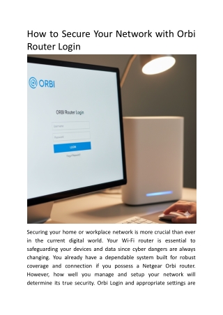 How to Secure Your Network with Orbi Router Login