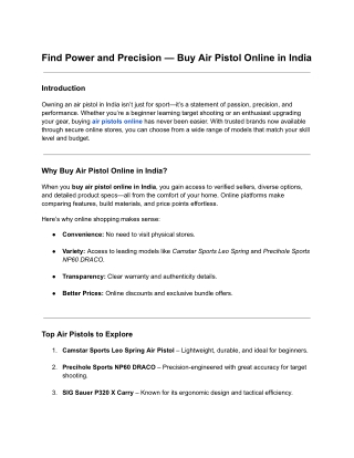 Buy Air Pistol Online in India_ Your Complete 2025 Guide
