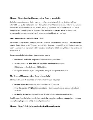 Pharmet Global - Leading Pharmaceutical Exports from India