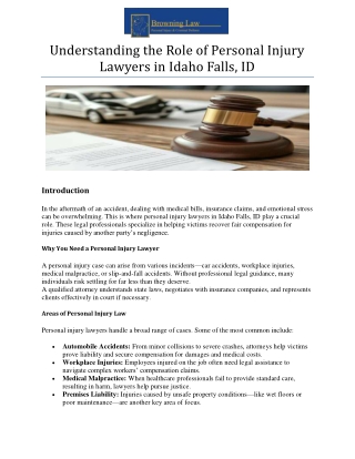 understanding the role of personal injury lawyers in idaho falls
