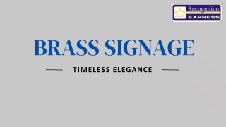 Brass Signage – Timeless Elegance